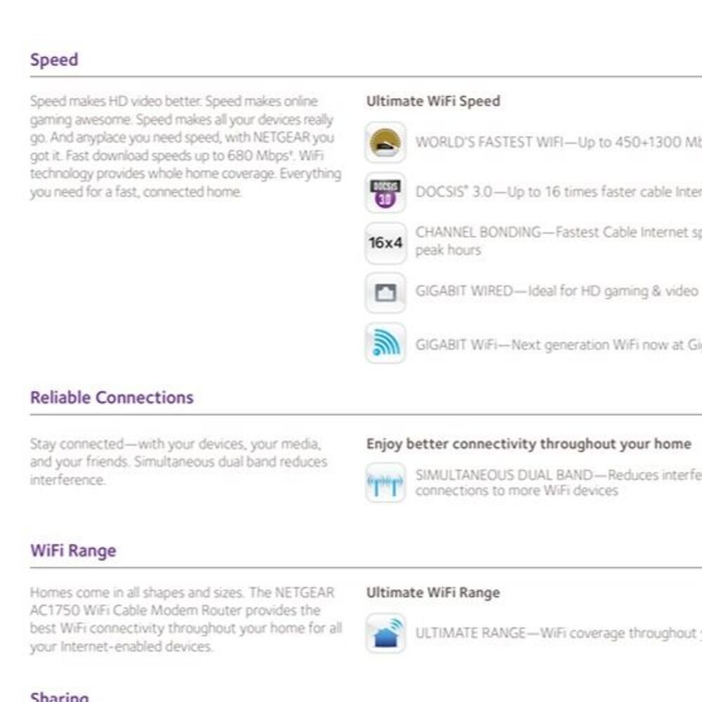 NETGEAR 6300 Wireless Router DOCSIS 3.0 AC1750 Wi-Fi - Picture 9 of 9